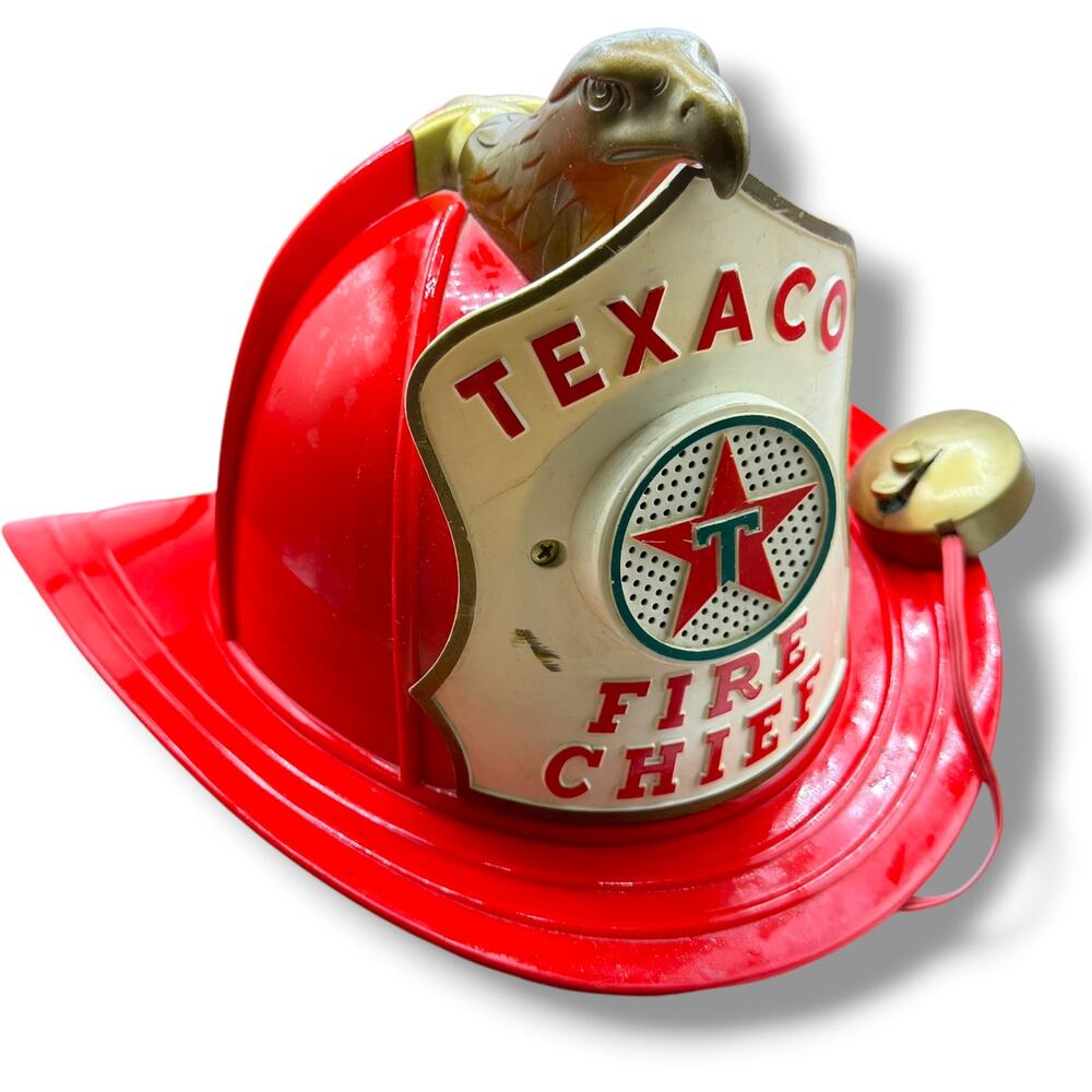 Vintage 1960s Texaco Fire Chief Plastic Toy Fireman Helmet Hat